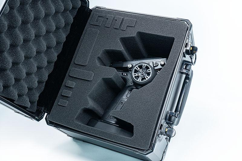 Koswork RC transmitter carrying case, black foam interior, fits racing remote controller securely.