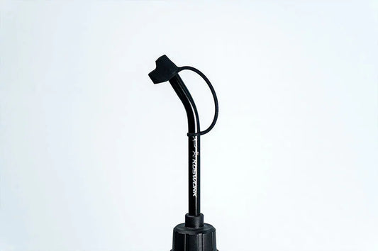 Koswork black RC fuel bottle filler spout with flexible nozzle and attached cap for RC car accessories