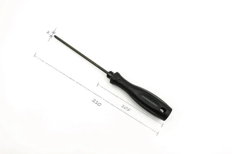 Koswork RC car tool KOS13204 4mm black handle screwdriver, 210mm length