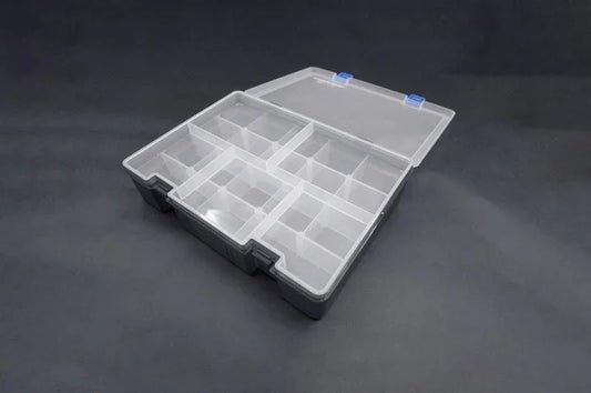 Koswork KOS32110-02 RC car accessory parts storage box, clear plastic organizer with compartments