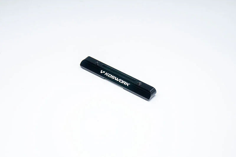 Koswork black aluminum RC car chassis brace part on white background