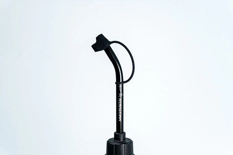 Koswork black RC fuel bottle filler spout with flexible nozzle and attached cap for RC car accessories