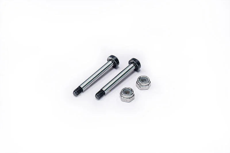 RC car stainless steel screws and locknuts set on white background