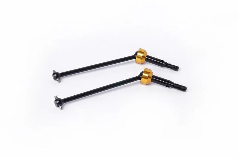 Koswork KOS04303-2 RC car alloy drive shafts, black with gold hex, set of two