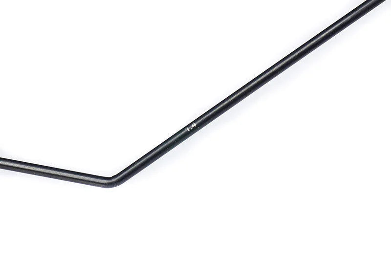 RC car black metal sway bar with angled bend on white background