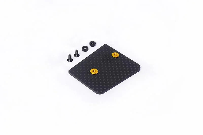 Koswork carbon fiber RC car accessory plate with screws, black and gold, KOS04321-5-1