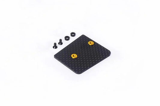 Koswork carbon fiber RC car accessory plate with screws, black and gold, KOS04321-5-1
