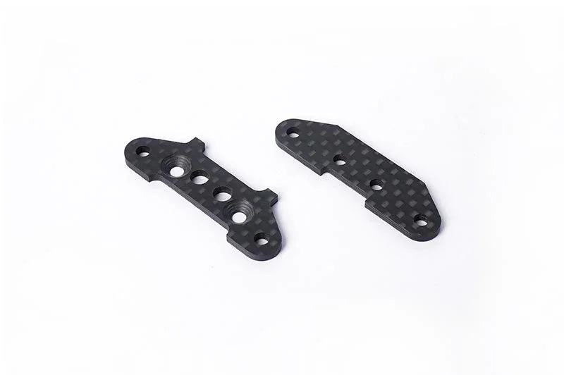 Koswork carbon fiber RC car suspension mount plates, black, model KOS04330-1, pair.