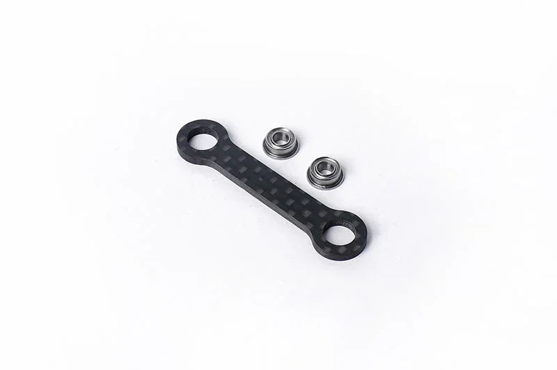 Koswork carbon fiber RC car steering link with two metal bearings, black, KOS04334-1