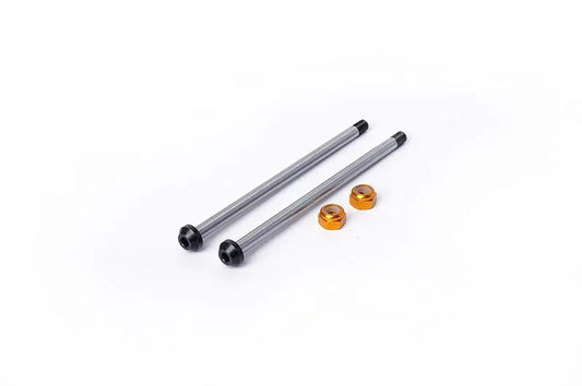 Koswork RC car accessory set with two metal shafts and two gold nuts, KOS04340-1
