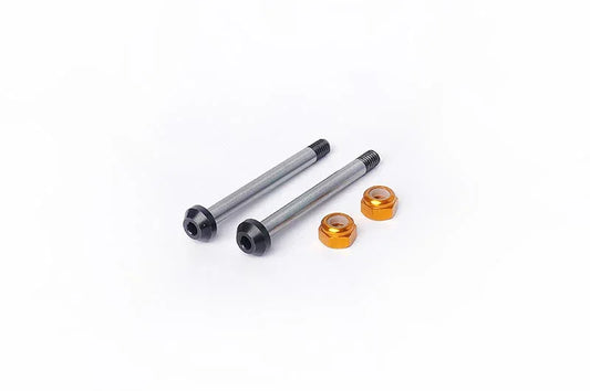 Koswork RC car titanium axles with orange aluminum lock nuts, product KOS04344-1
