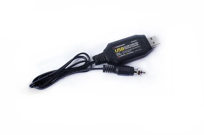 Koswork USB glow igniter starter charger, black RC car accessory, model KOS05005