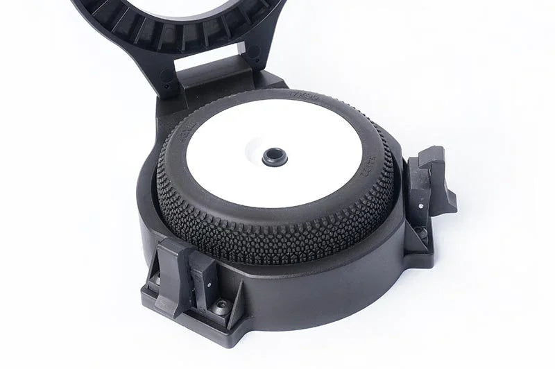 Koswork RC tire holder KOS13016, black plastic, holds 1/8 scale buggy tire securely