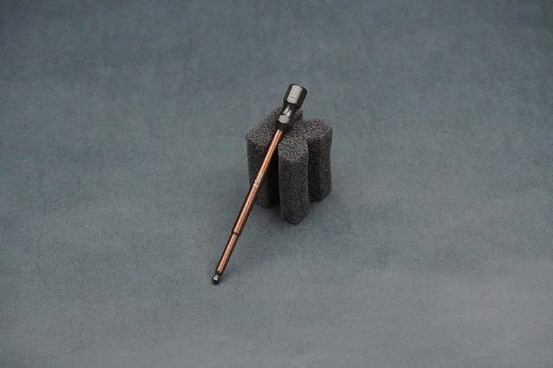 Koswork RC driver tool KOS13207-H25B with black handle, brown shaft, foam holder.