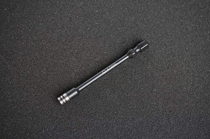Koswork KOS13207-N45 RC car hex tool, 4.5mm, black metal accessory, compact size on foam.