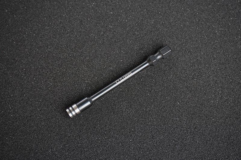 Koswork 5.0mm RC car tool KOS13207, black metal hex driver accessory on foam surface