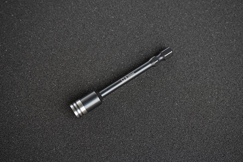 Koswork RC car tool KOS13207 black metal nut driver with silver rings and hex tip