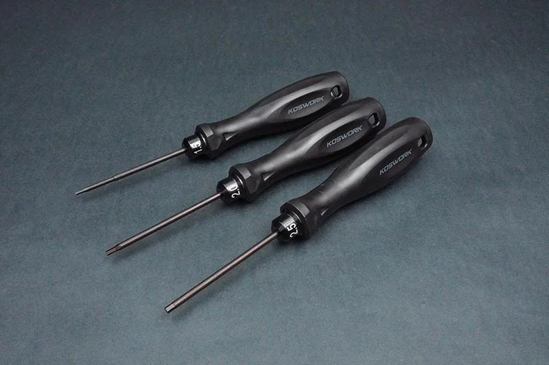 Koswork RC car tool set HSET3, black handled hex drivers, three sizes, for hobby accessories