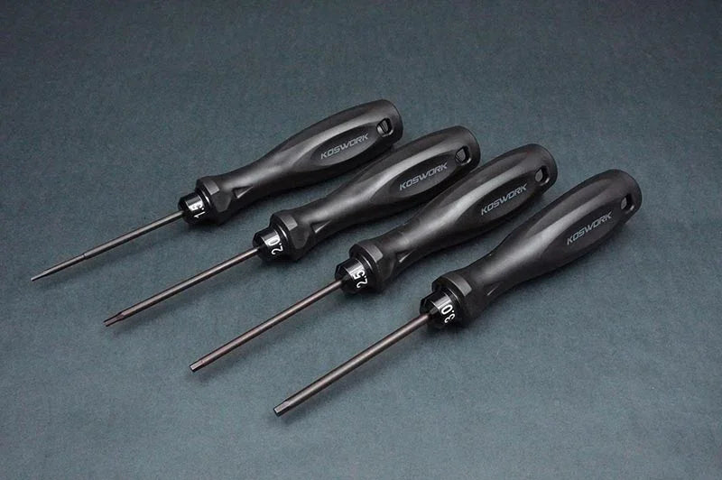 Koswork RC tool set KOS13213-HSET4, four black hex drivers with ergonomic handles