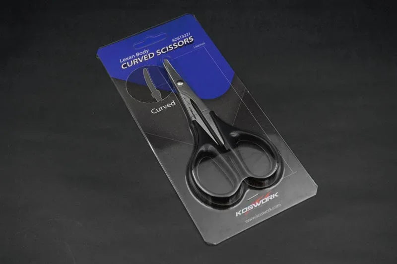 Koswork Lexan Body Curved Scissors KOS13221, black RC accessory in retail packaging