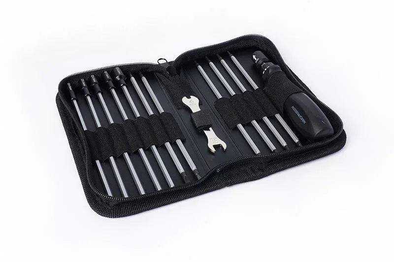 Koswork RC car tool kit KOS13246V2 in black zippered case with wrenches and driver tools