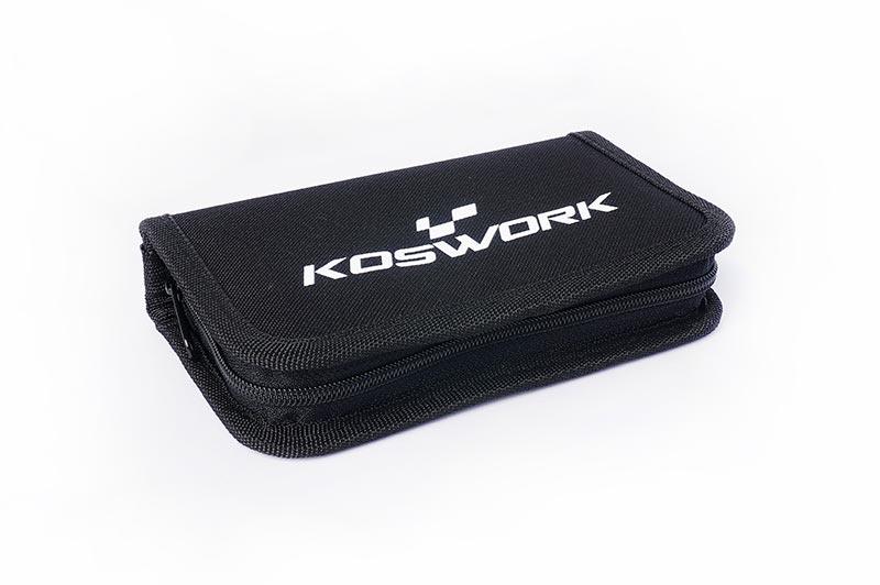 Koswork black RC tool bag, compact zippered accessory case, KOS13246V2, for RC car tools.