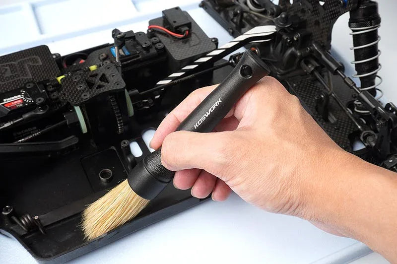 Koswork RC cleaning brush KOS13281-2 with black handle cleaning RC car interior