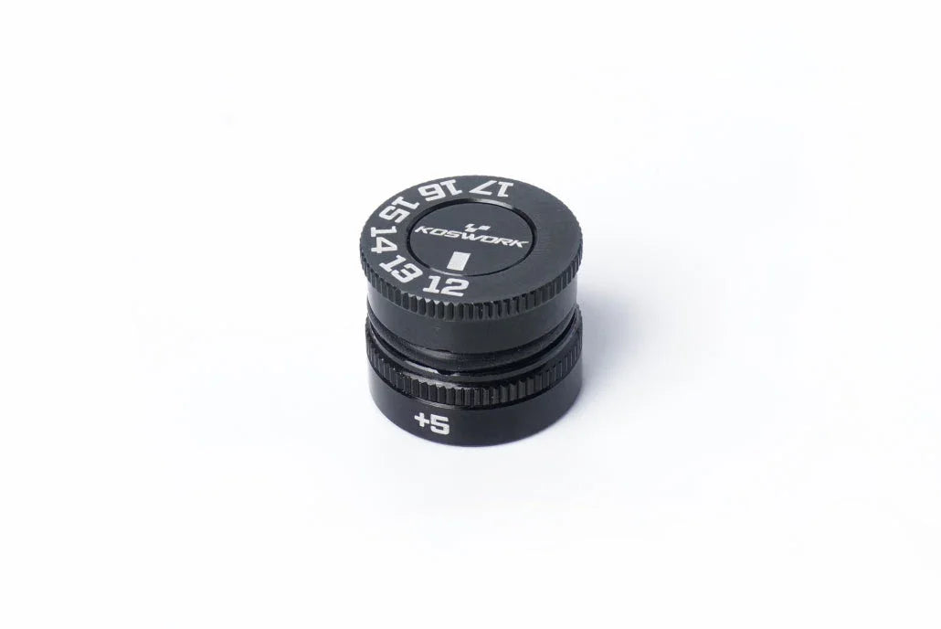 Koswork black aluminum RC car pinion gear tool KOS13361 for 12-17T gears, compact accessory