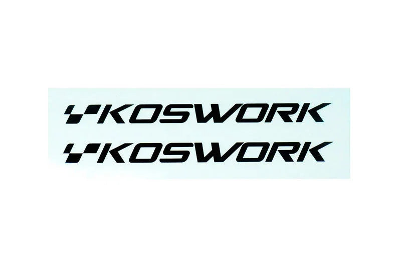 Koswork RC car accessory decal stickers, black logo, model KOS19008BK, for hobby use.