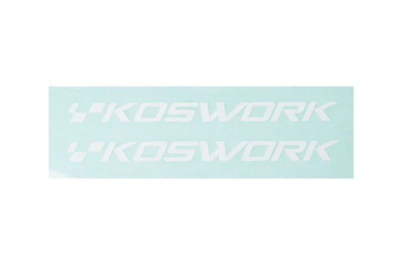 Koswork RC car logo sticker set, white decals, model KOS19008W, for accessories customization