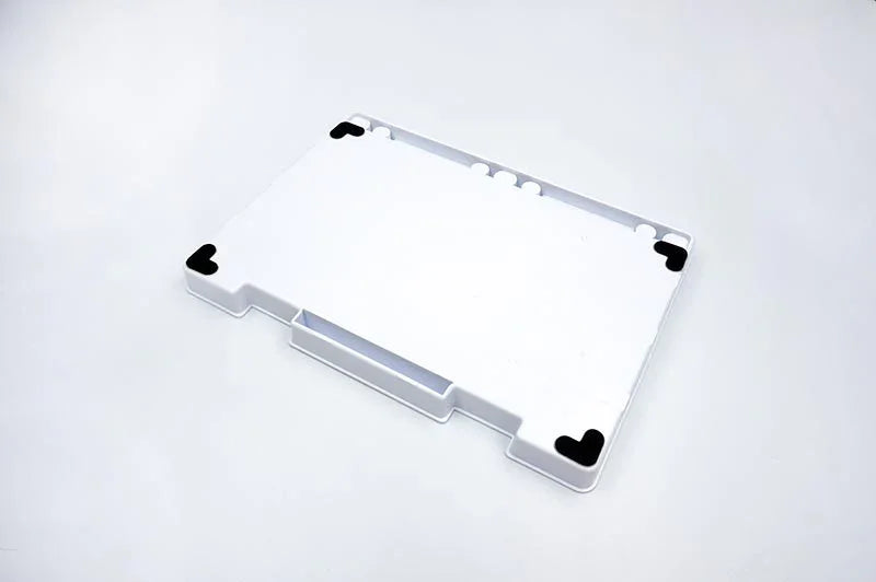 Koswork KOS32101-8 white RC car accessory tray with black corner pads, durable plastic