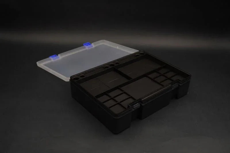 Koswork RC parts storage case KOS32111-3BK, black plastic organizer with clear lid