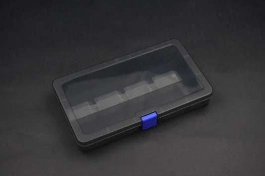 Koswork RC parts organizer KOS32115 black plastic storage box with clear lid and blue latch