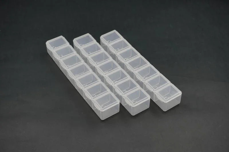 Koswork clear RC parts storage box KOS32117, three long plastic containers for RC accessories