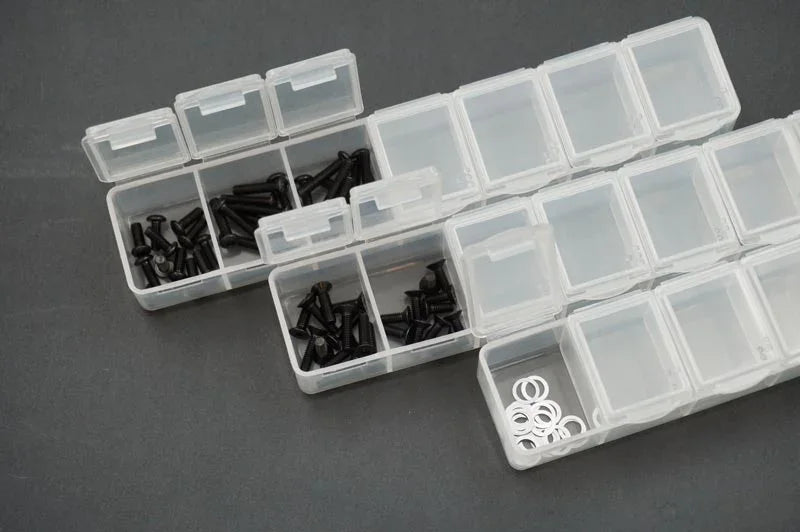 Koswork KOS32117-3 RC car screw and washer set in clear plastic organizer box