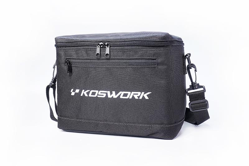 Koswork black RC car pit bag KOS32202, durable nylon with shoulder strap, zippered pocket