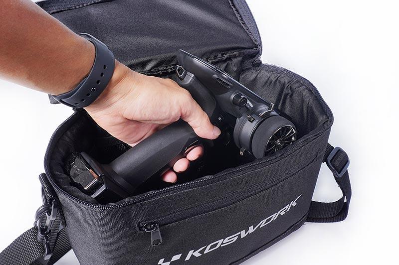 Koswork RC transmitter bag KOS32202, black padded case for remote control accessories.