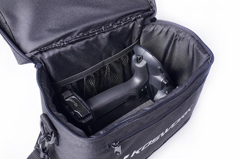 Koswork RC transmitter bag KOS32202-5, black padded case with mesh pocket for remote control