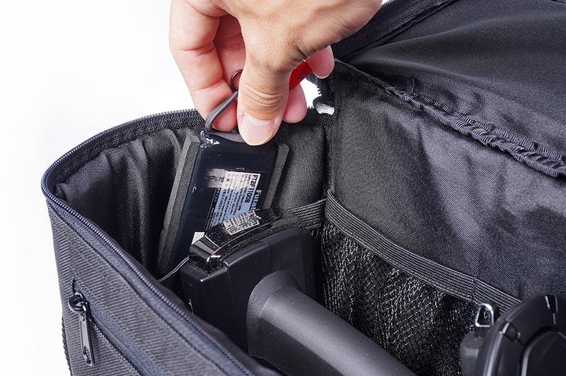 Koswork RC transmitter bag KOS32202, black nylon, padded interior, for remote control accessories