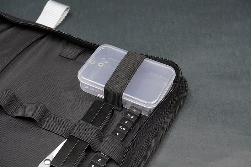 Koswork RC tool bag KOS32215-3, black nylon case with secure straps and clear accessory box.