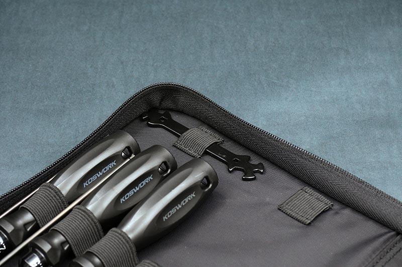 Koswork RC car tool bag with black handles and compact wrenches, model KOS32215-7.