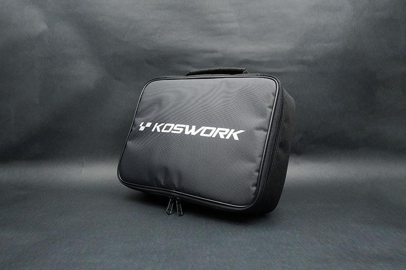Koswork RC car accessory bag KOS32216-10, black zippered carrying case with handle