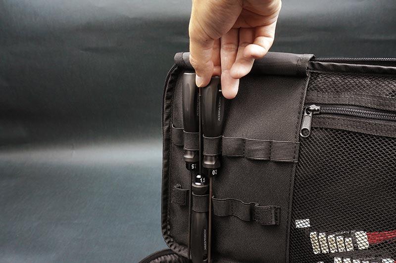 Koswork RC tool bag KOS32216-6 black nylon with interior slots and zip pocket for accessories