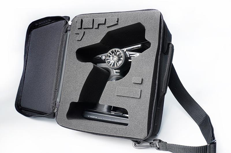 Koswork RC transmitter bag KOS32262, black soft case with foam insert for remote controller.
