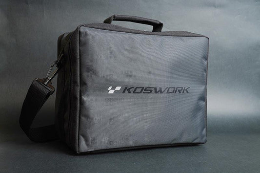 Koswork RC car pit bag KOS32262, medium black nylon carrying case with strap and handle.