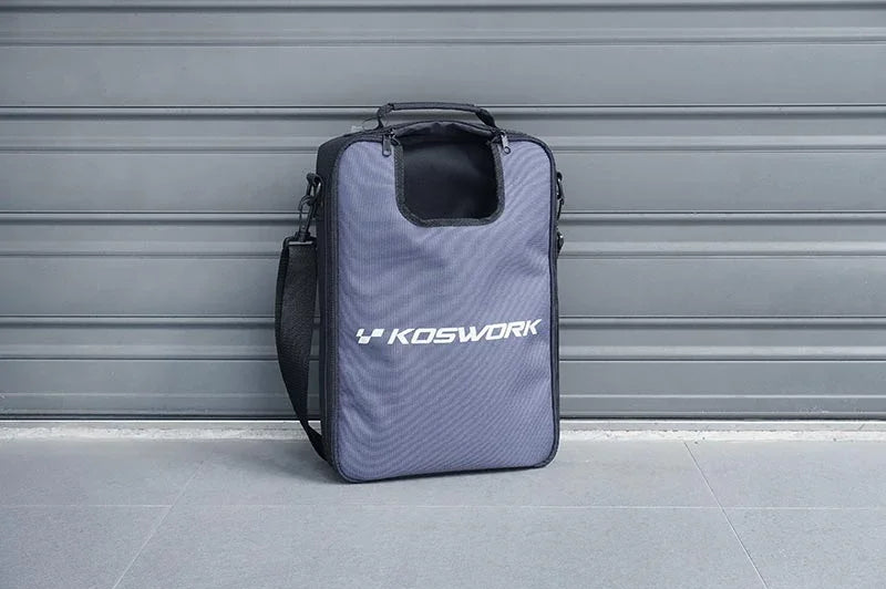 Koswork RC car pit bag KOS32267, large grey carrying case with shoulder strap, nylon material