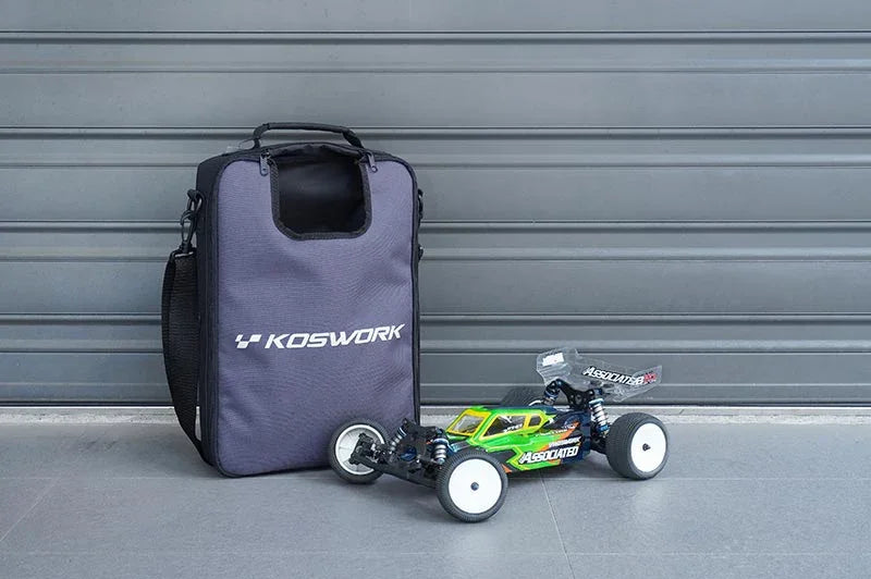 Koswork RC car carry bag KOS32267, black, with green RC buggy, durable fabric, side handle
