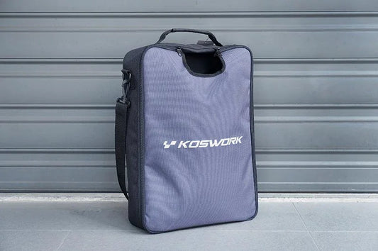 Koswork RC car accessory bag KOS32268, large gray fabric pit bag with shoulder strap