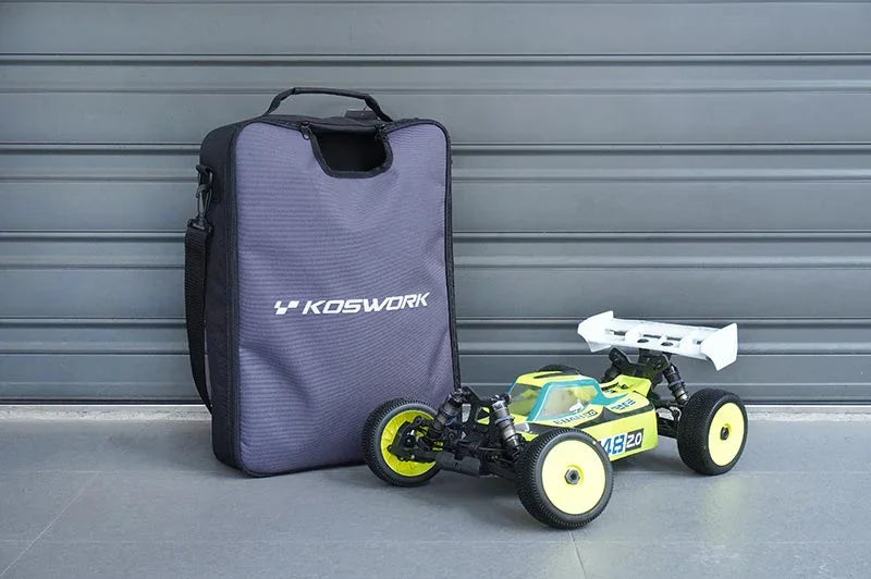 Koswork RC car carrying bag, durable black fabric, with 1/8 buggy car, product KOS32268