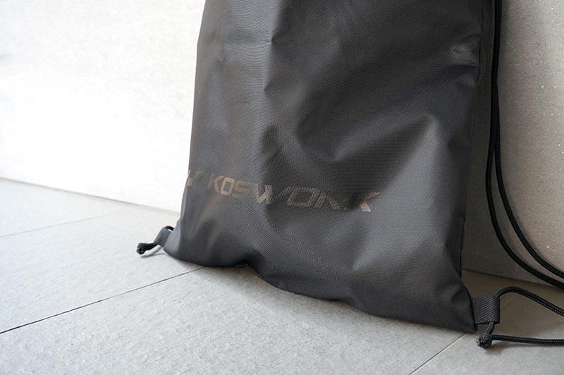 Koswork black drawstring RC car accessory bag, Koswork logo, durable material, KOS32271-03
